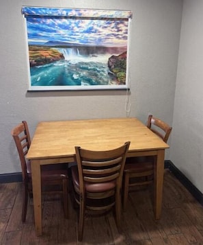 1 bedroom, desk, blackout drapes, iron/ironing board