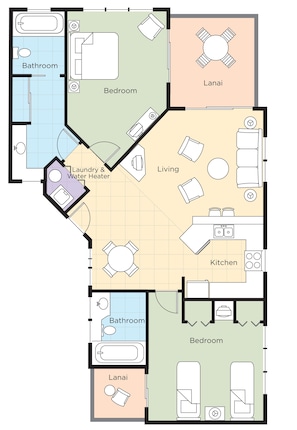 ห้องสวีท, 2 ห้องนอน | เครื่องนอนระดับพรีเมียม, ตู้นิรภัยในห้องพัก, เตารีด/โต๊ะรีดผ้า