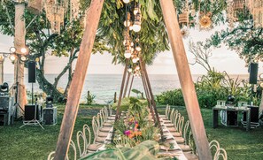 Outdoor wedding area