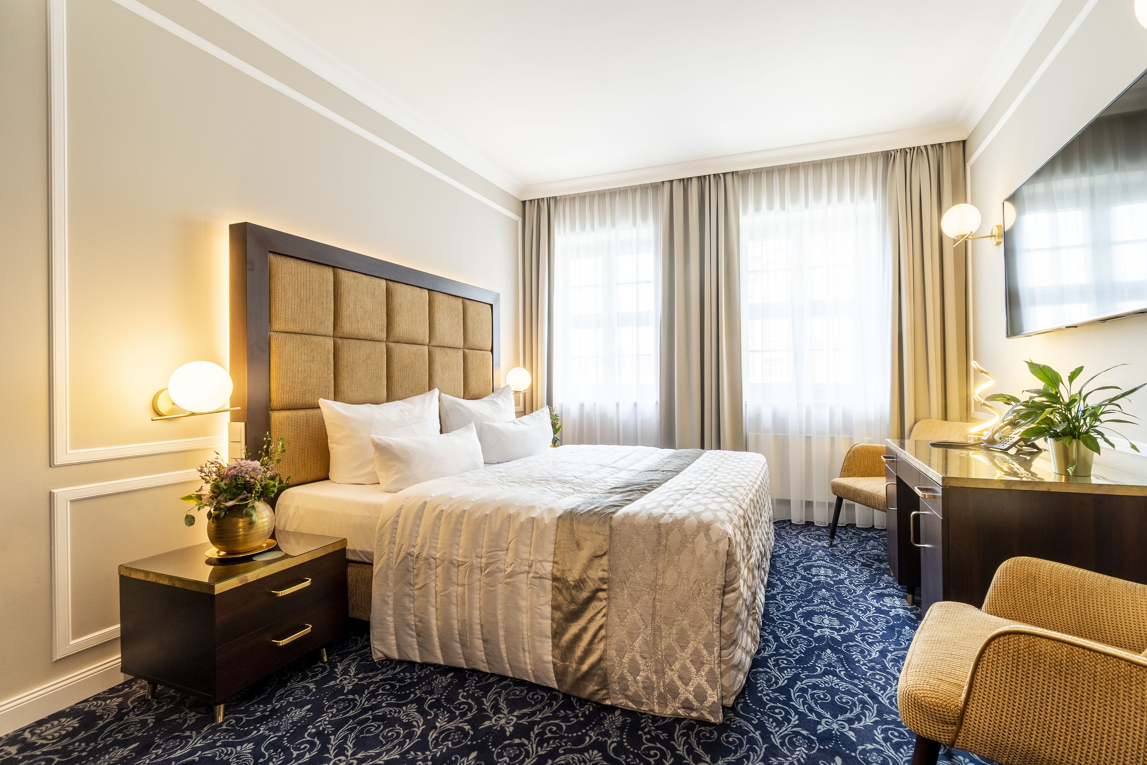 premium double room | living area | 50-inch flat-screen tv with cable channels, tv