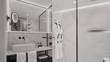 Gallery Suite | Bathroom | Designer toiletries, hair dryer, bathrobes, slippers