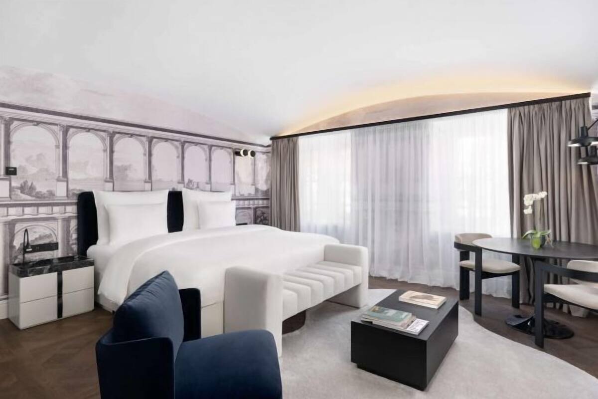 Premium bedding, down comforters, pillowtop beds, minibar