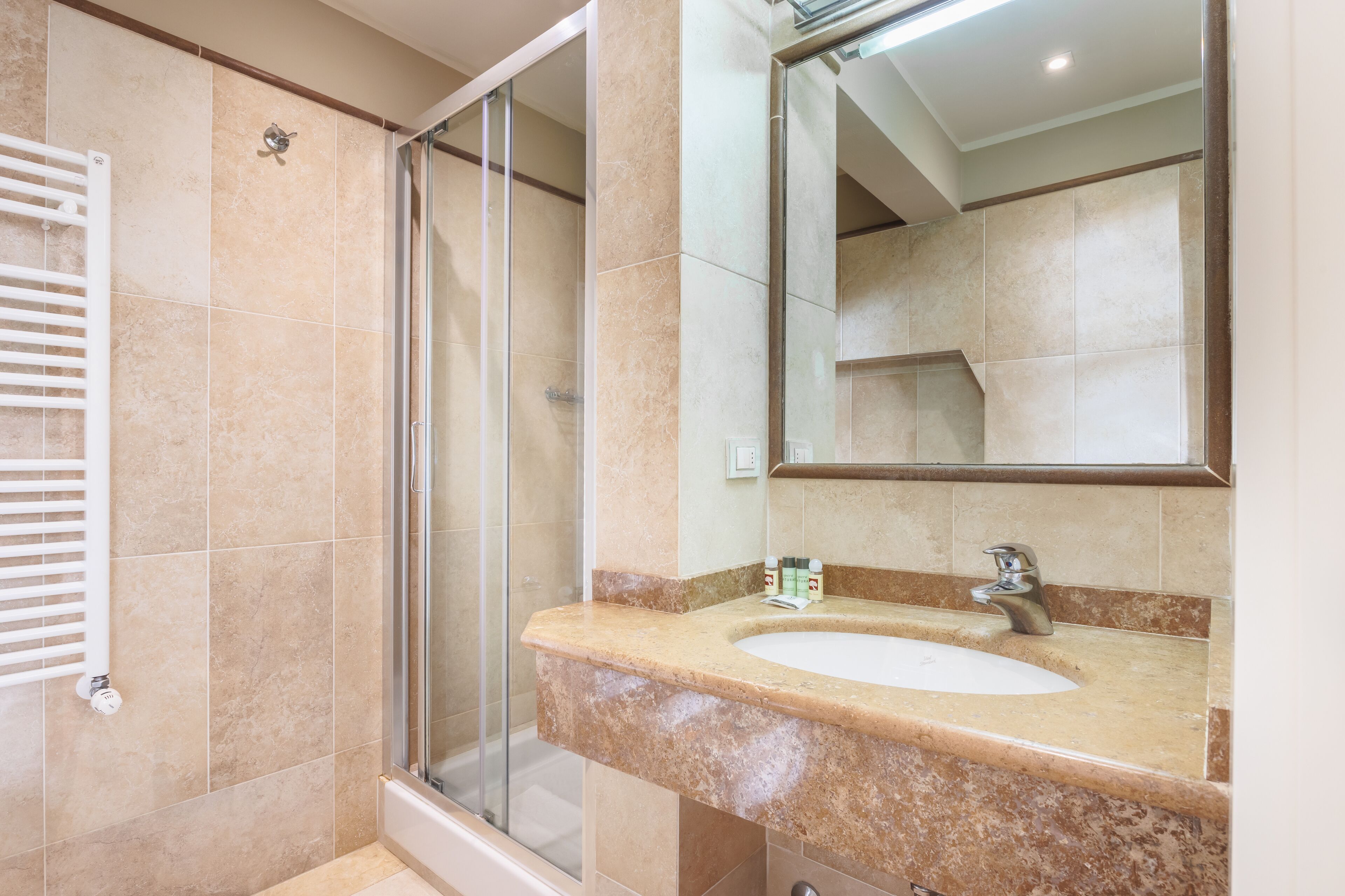 slippers, bidet, towels