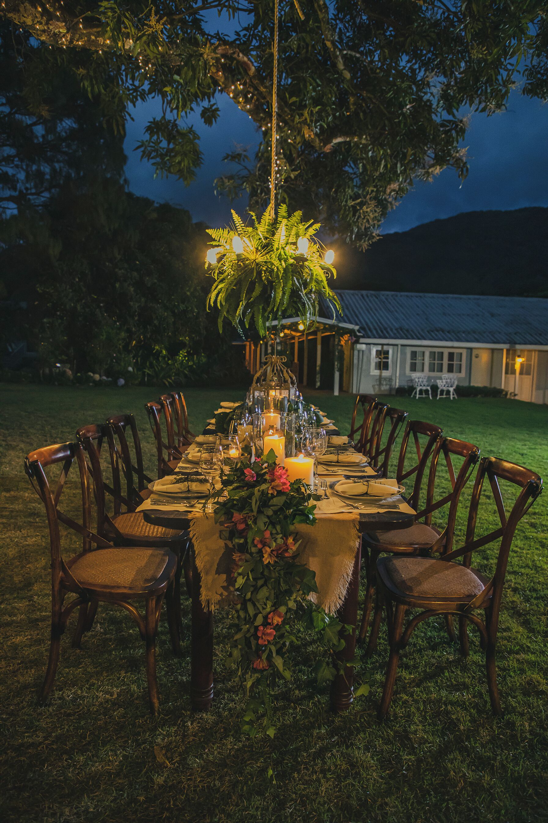 outdoor banquet area