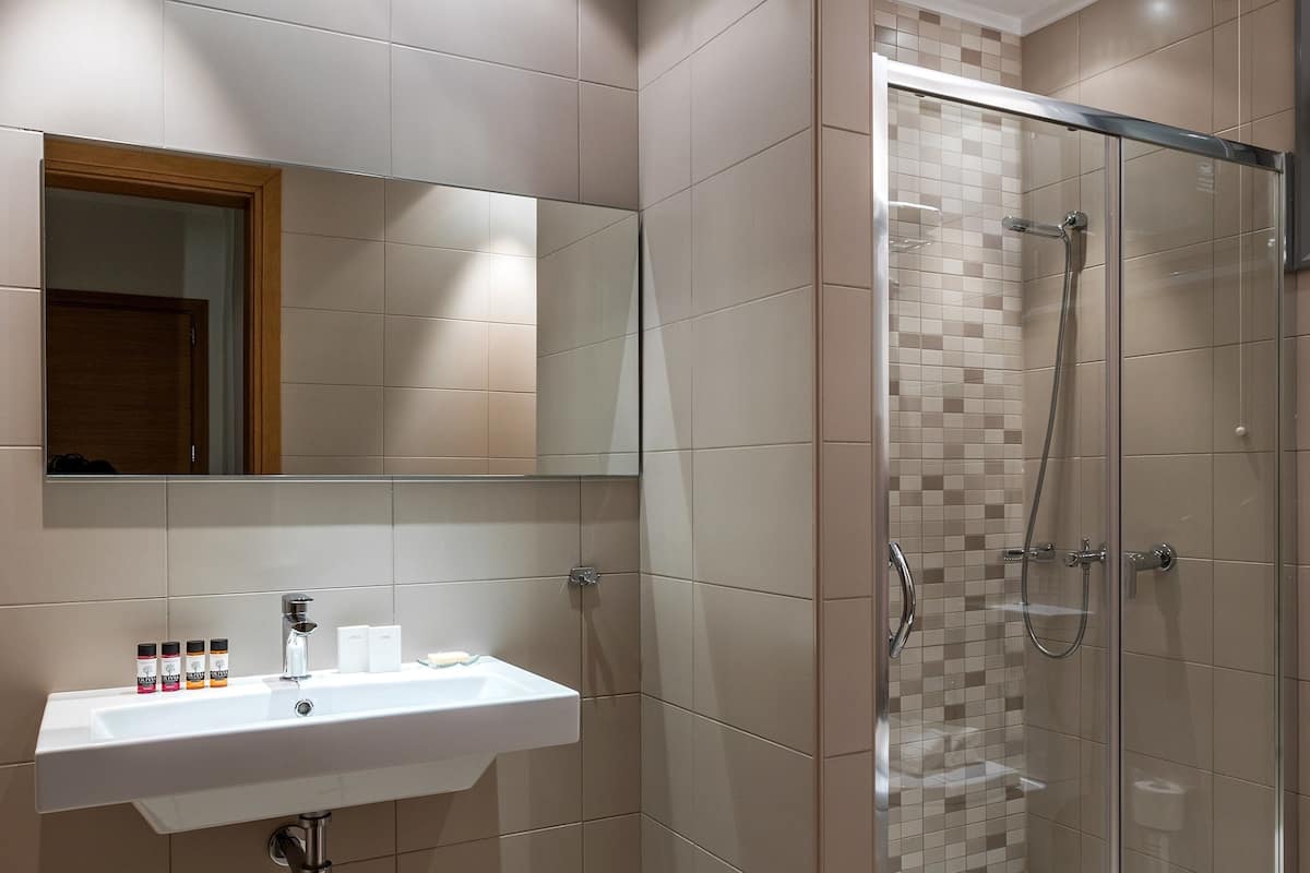 free toiletries, hair dryer, slippers, towels