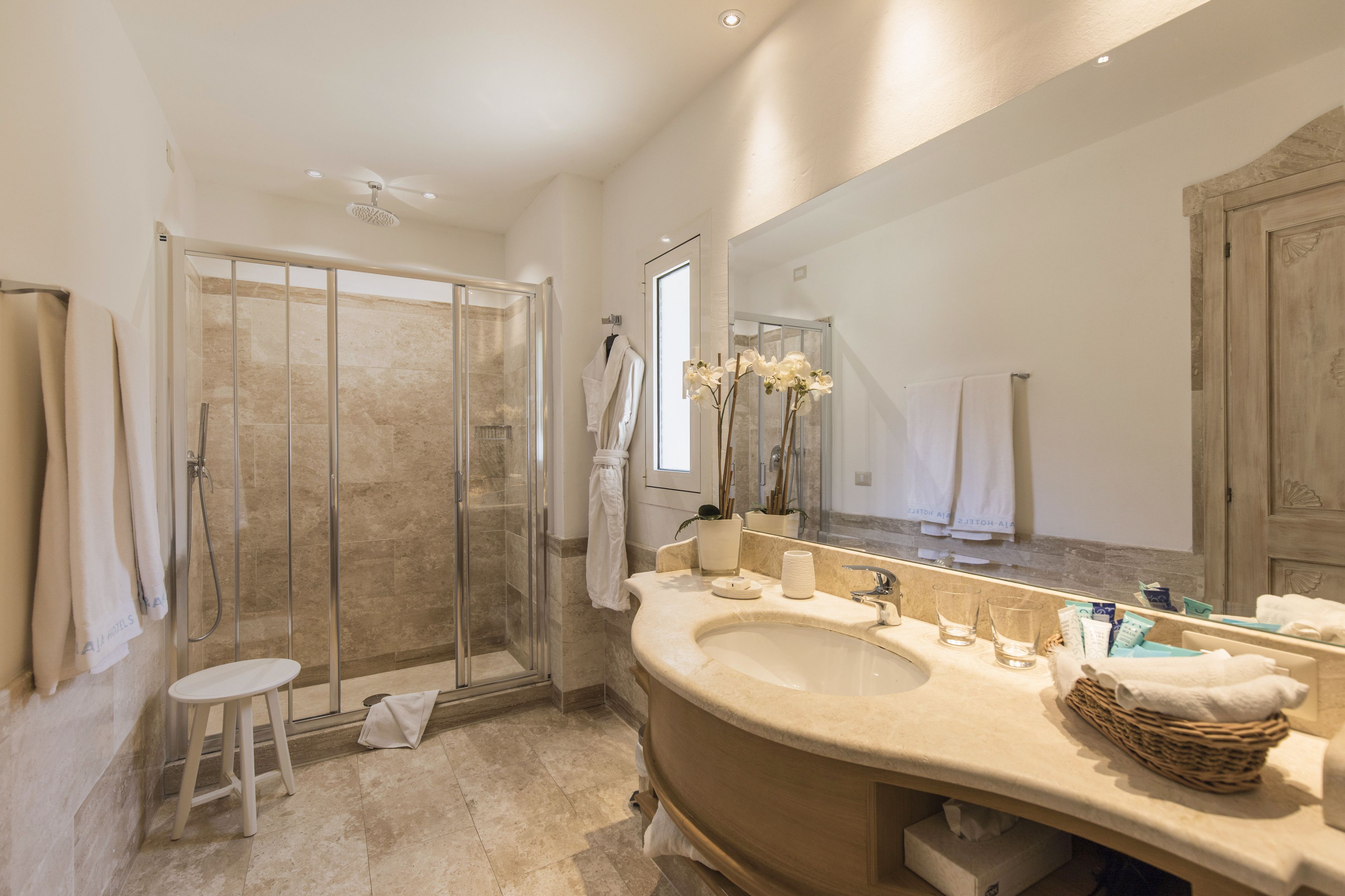 free toiletries, slippers, towels