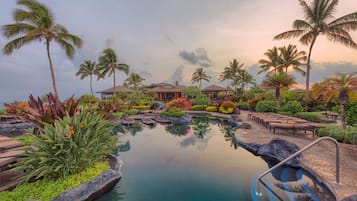 Lunch served, pool views