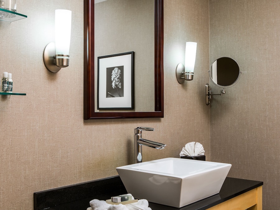 Combined shower/bathtub, designer toiletries, hair dryer, bidet