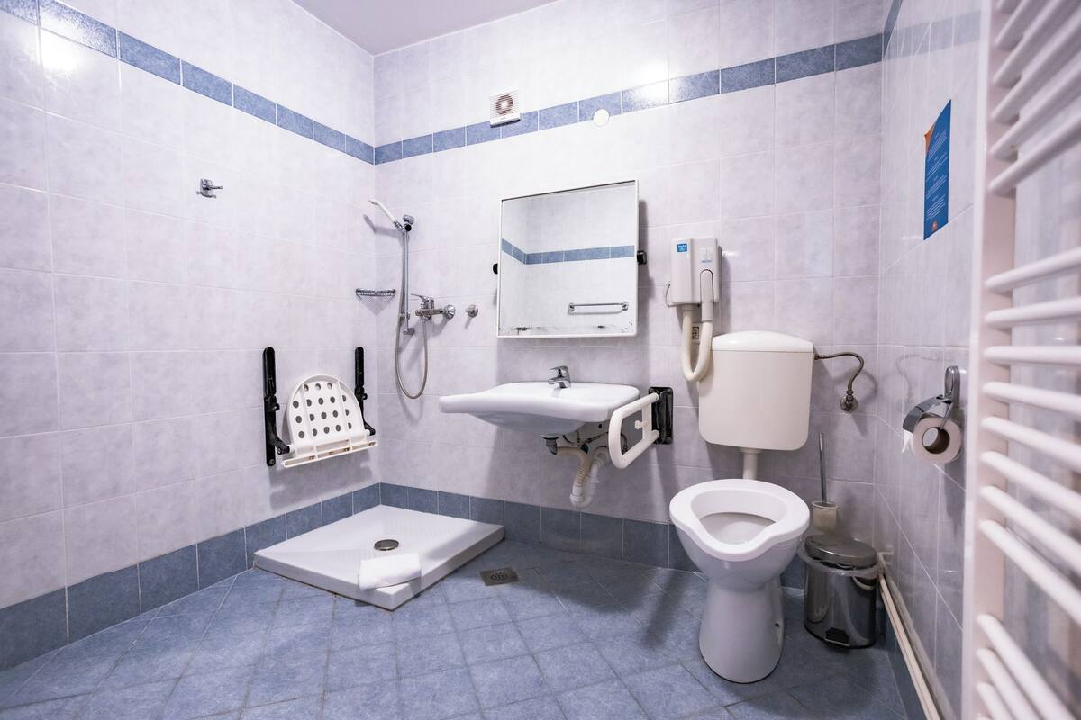 Familiekamer | Badkamer | Een douche, gratis toiletartikelen, een haardroger, een bidet