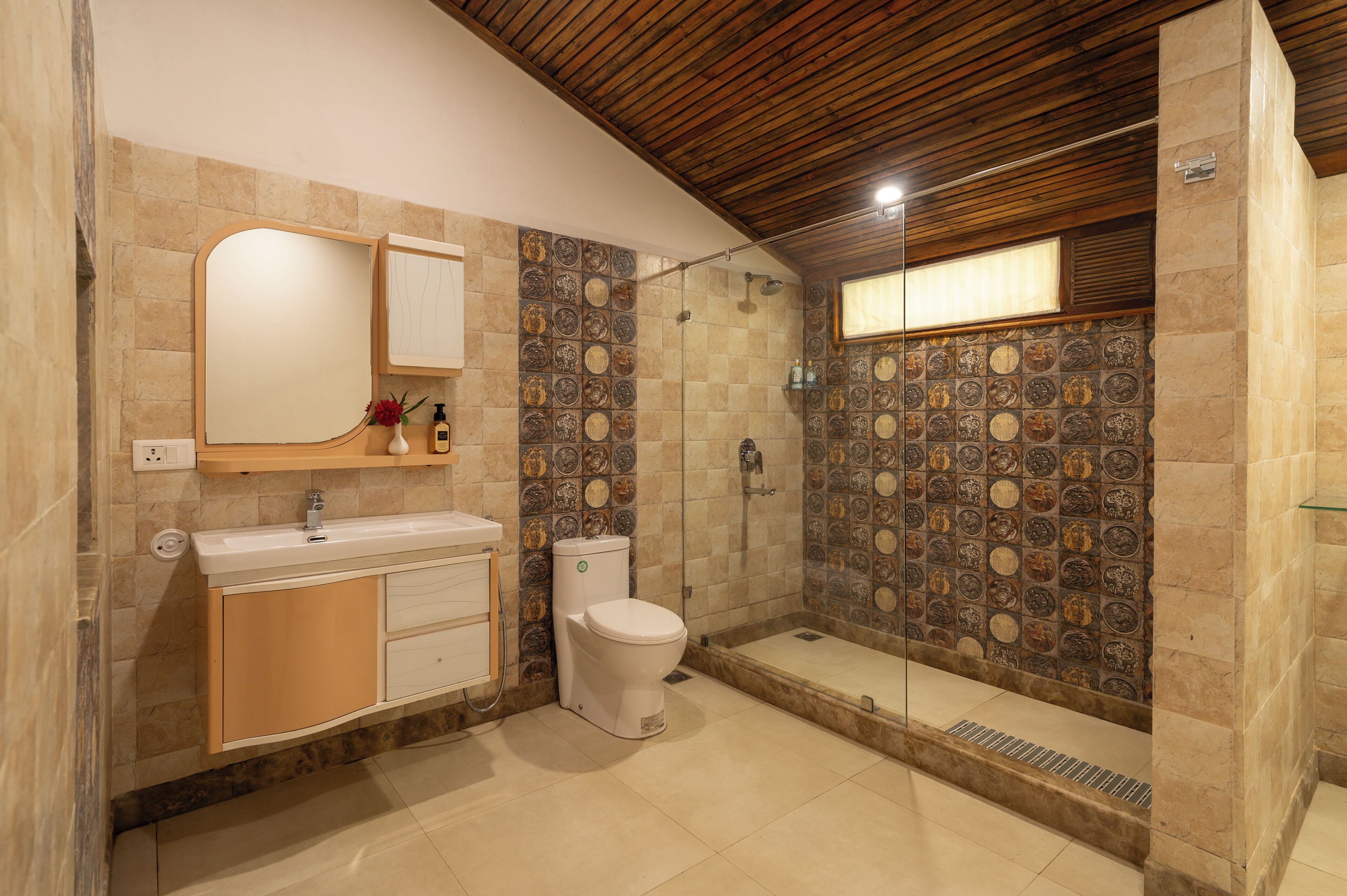 two bed room heritage cottage | bathroom | shower, rainfall showerhead, designer toiletries, hair dryer