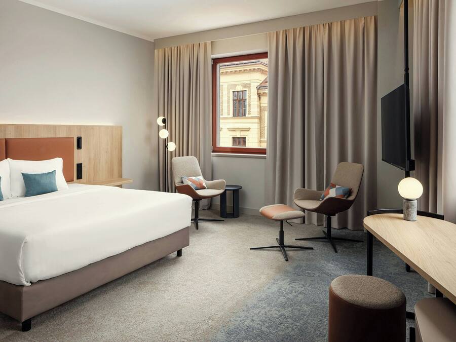 In-room safe, desk, laptop workspace, blackout drapes