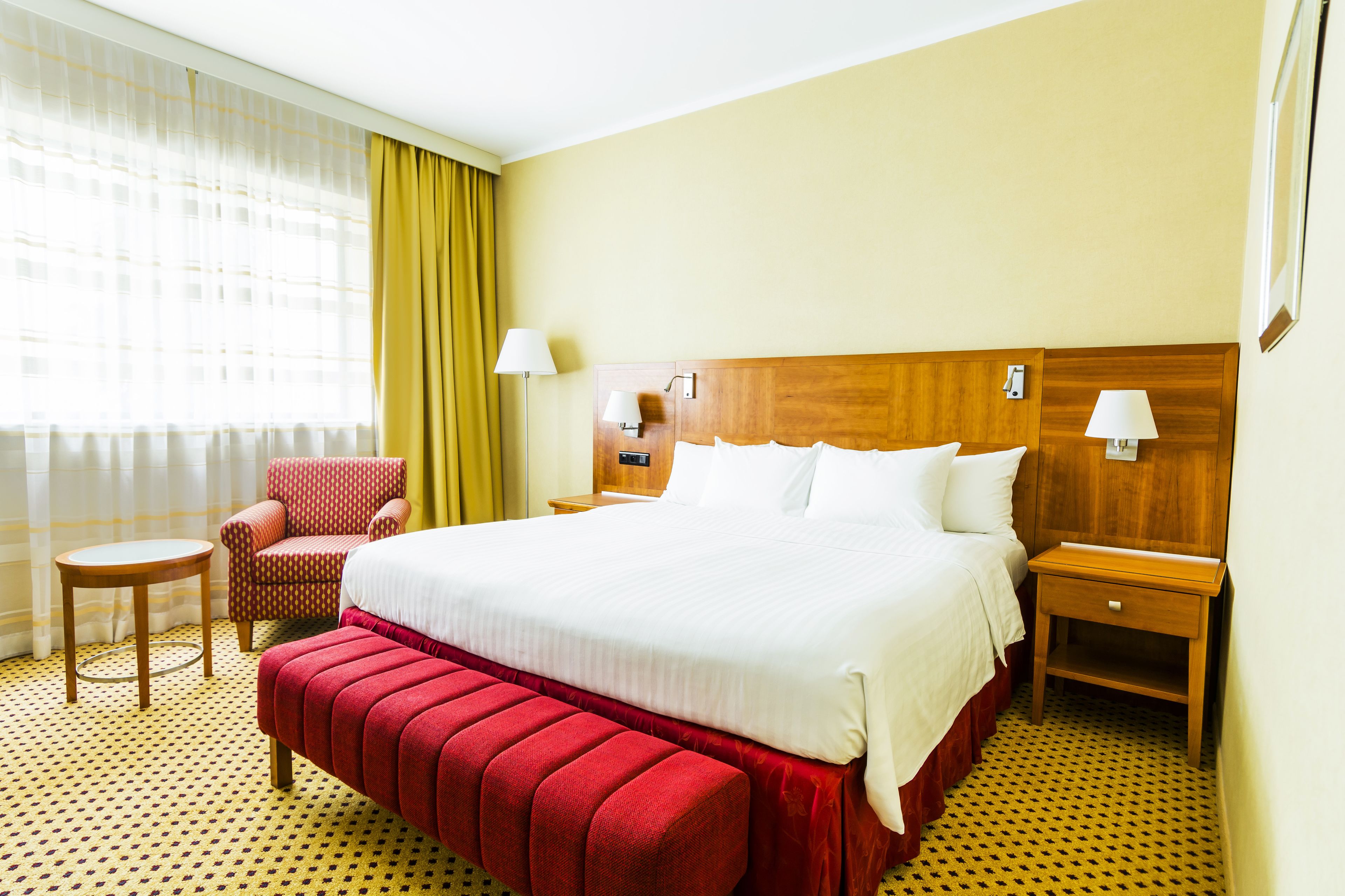 In-room safe, desk, laptop workspace, blackout drapes