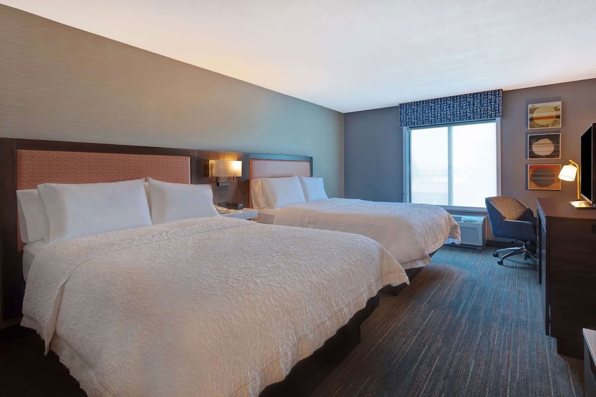 Premium bedding, desk, blackout drapes, iron/ironing board