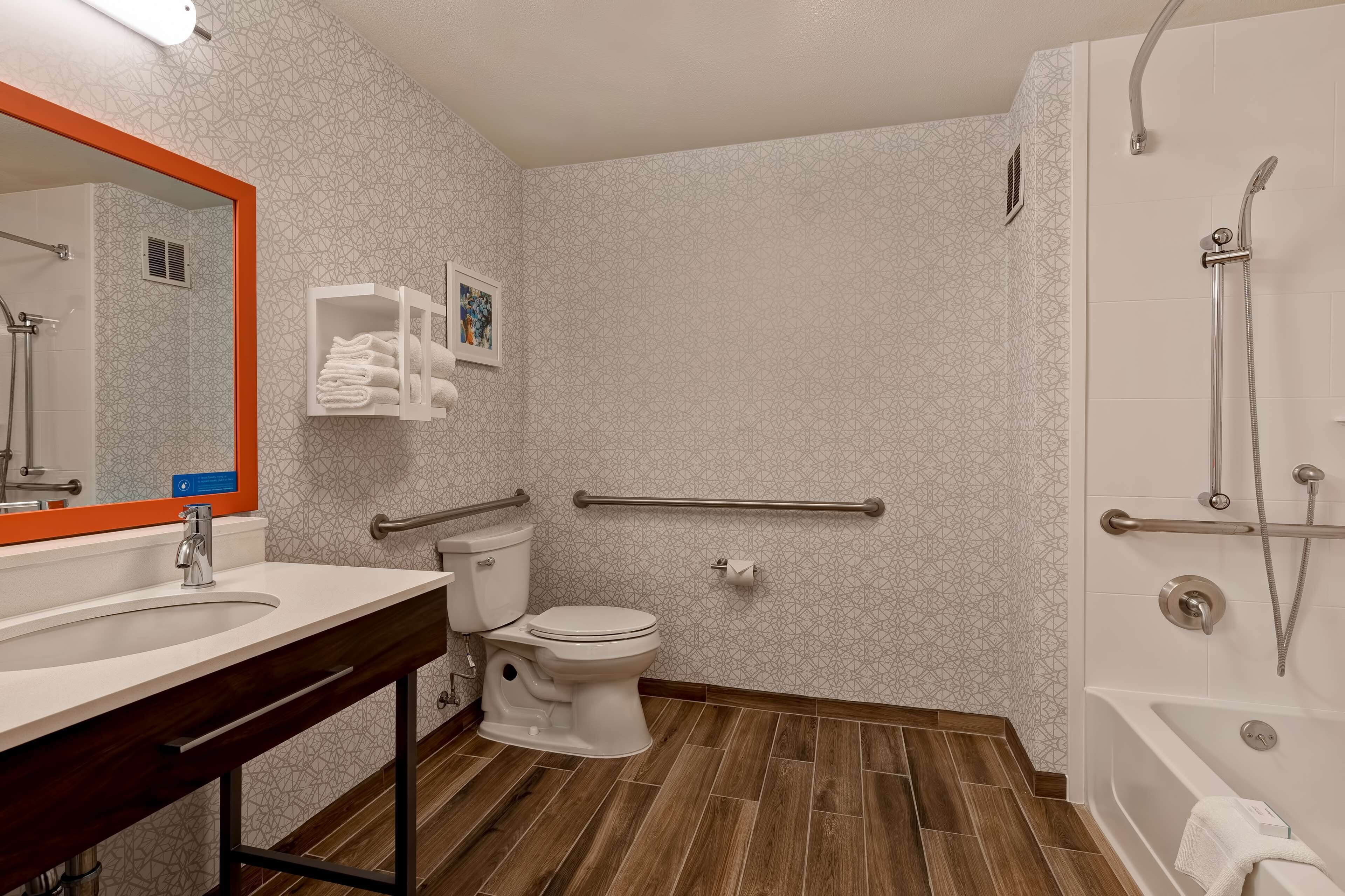 room, 2 queen beds, accessible, non smoking (hearing) | bathroom | free toiletries, hair dryer, towels, soap