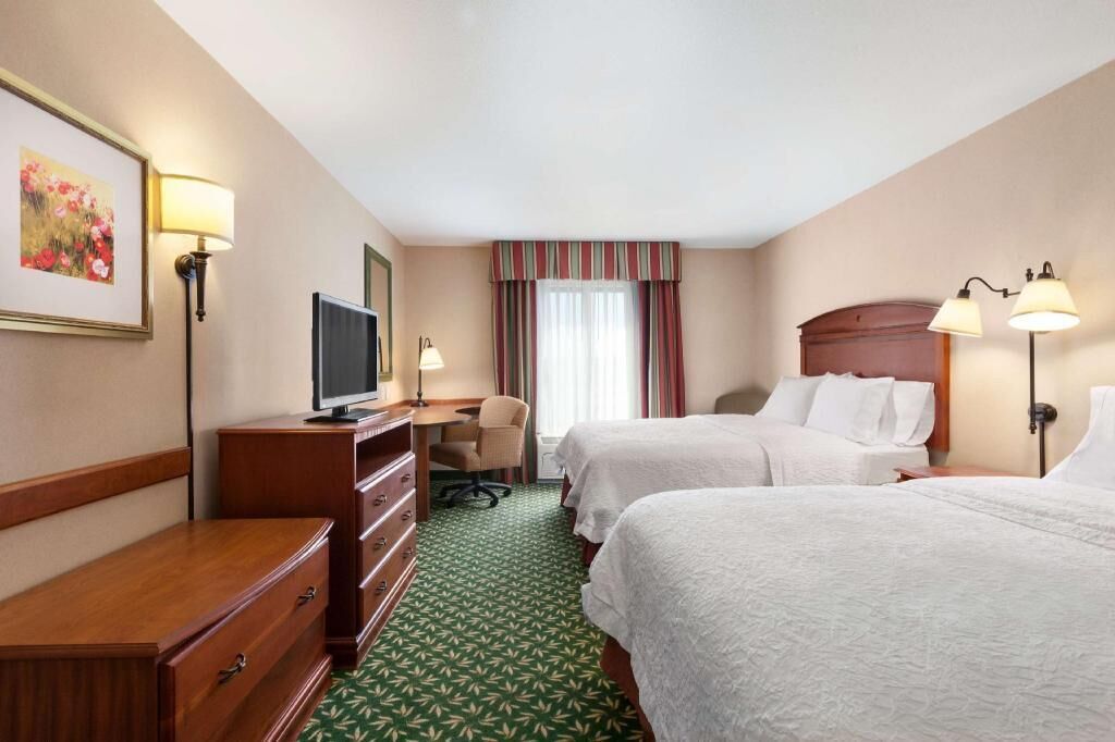 Premium bedding, desk, blackout drapes, iron/ironing board