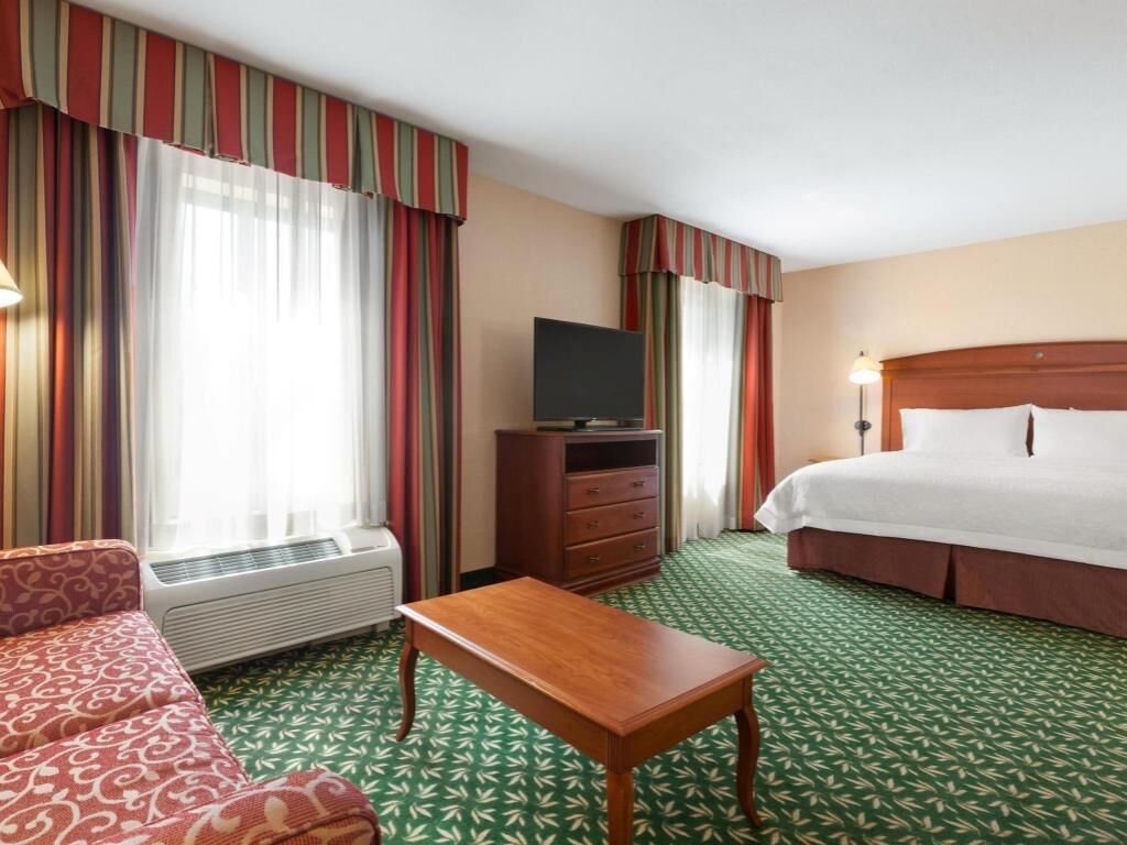 Premium bedding, desk, blackout drapes, iron/ironing board