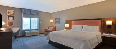 Premium bedding, desk, blackout curtains, iron/ironing board