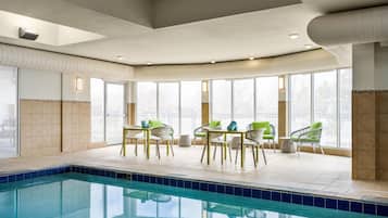 Indoor pool, open 5:00 AM to 10:00 PM, pool loungers