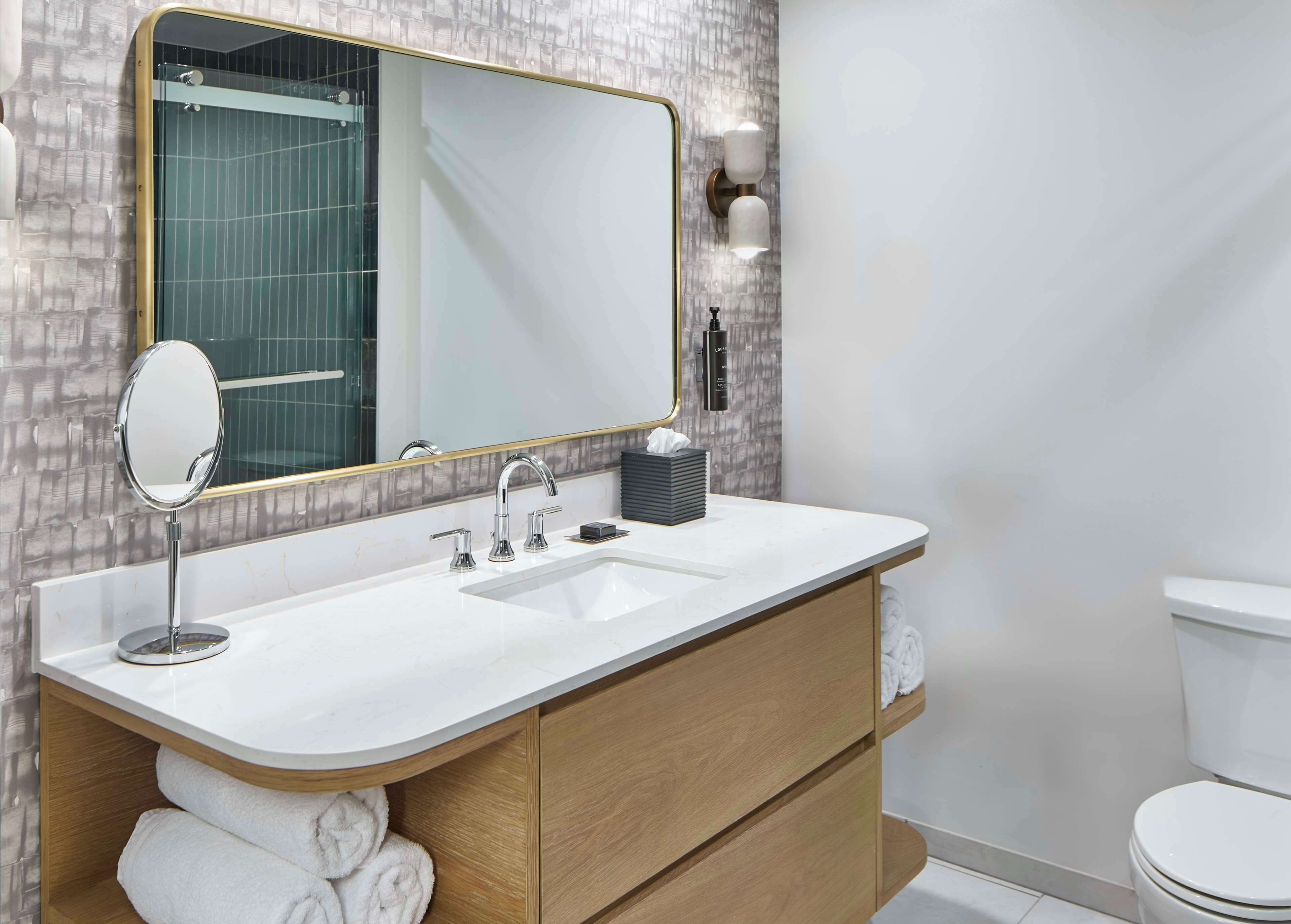 shower, designer toiletries, hair dryer, bathrobes