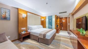 Premium bedding, down duvets, pillow-top beds, in-room safe