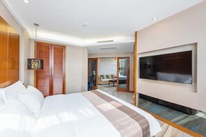 Premium bedding, down comforters, pillowtop beds, in-room safe