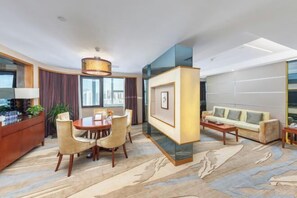 Premium bedding, down comforters, pillowtop beds, in-room safe