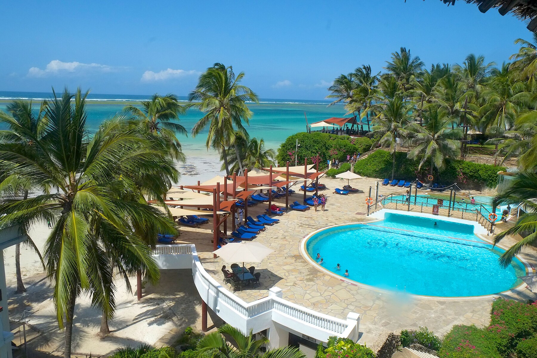3 outdoor pools, pool umbrellas