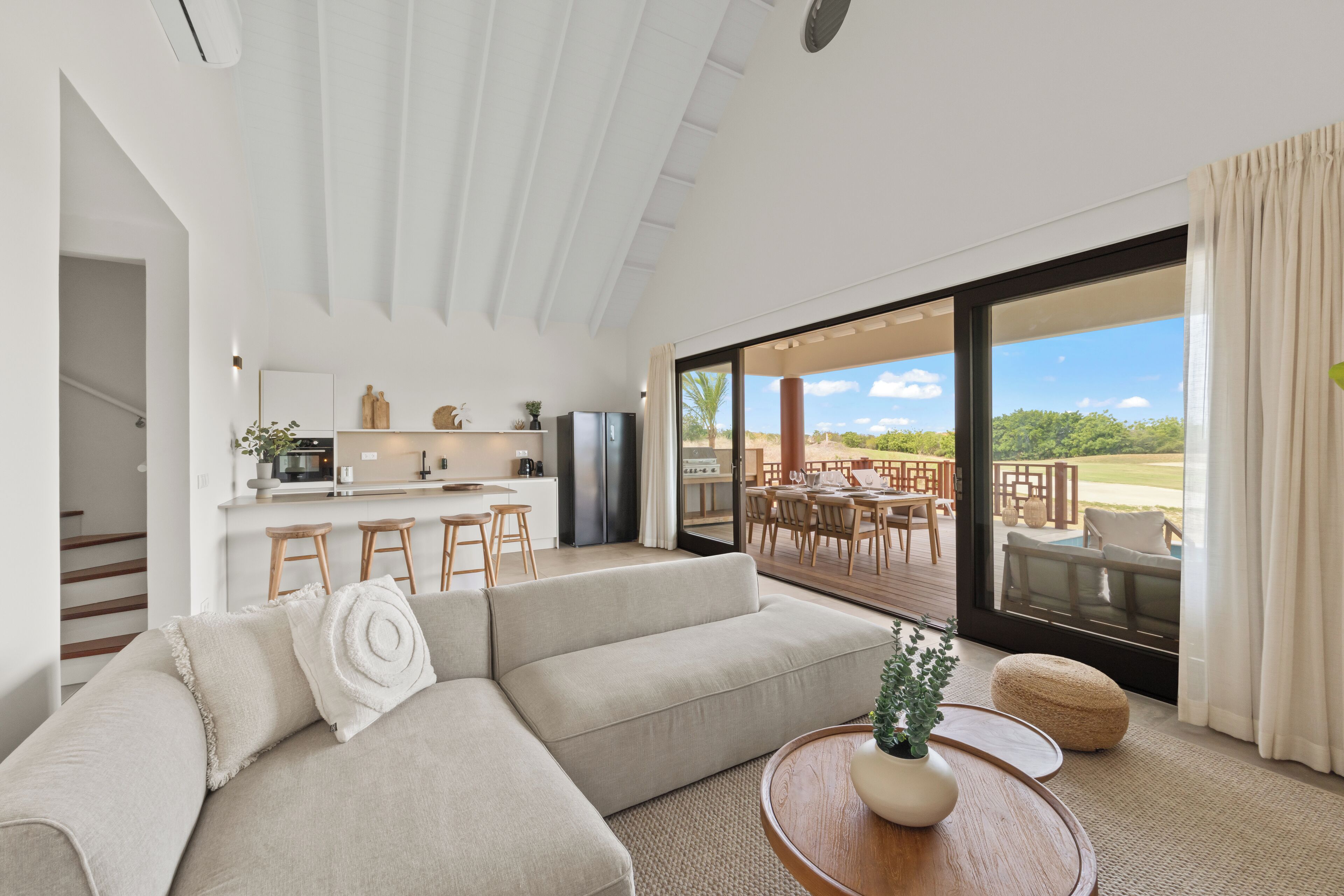 deluxe villa | living area | 43-inch smart tv with digital channels, netflix, streaming services