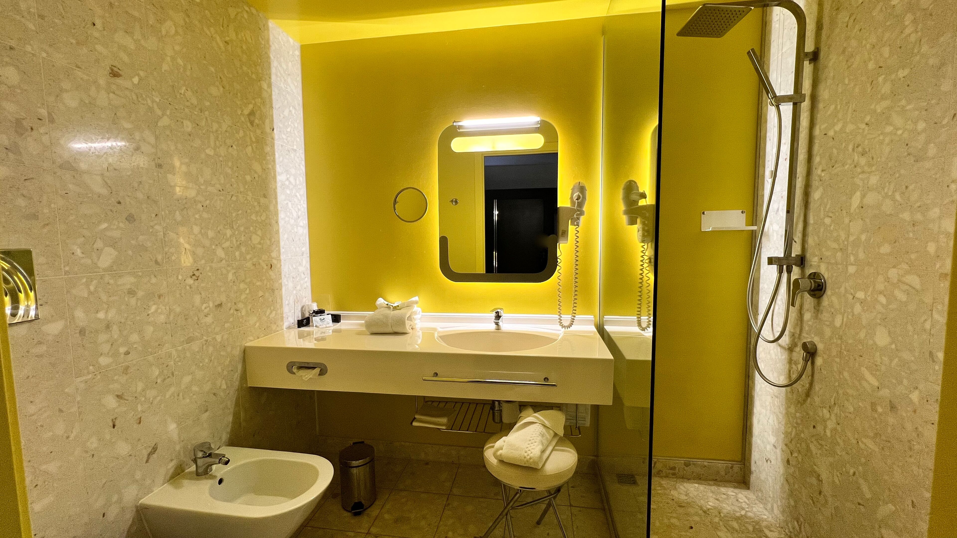 Free toiletries, hair dryer, towels