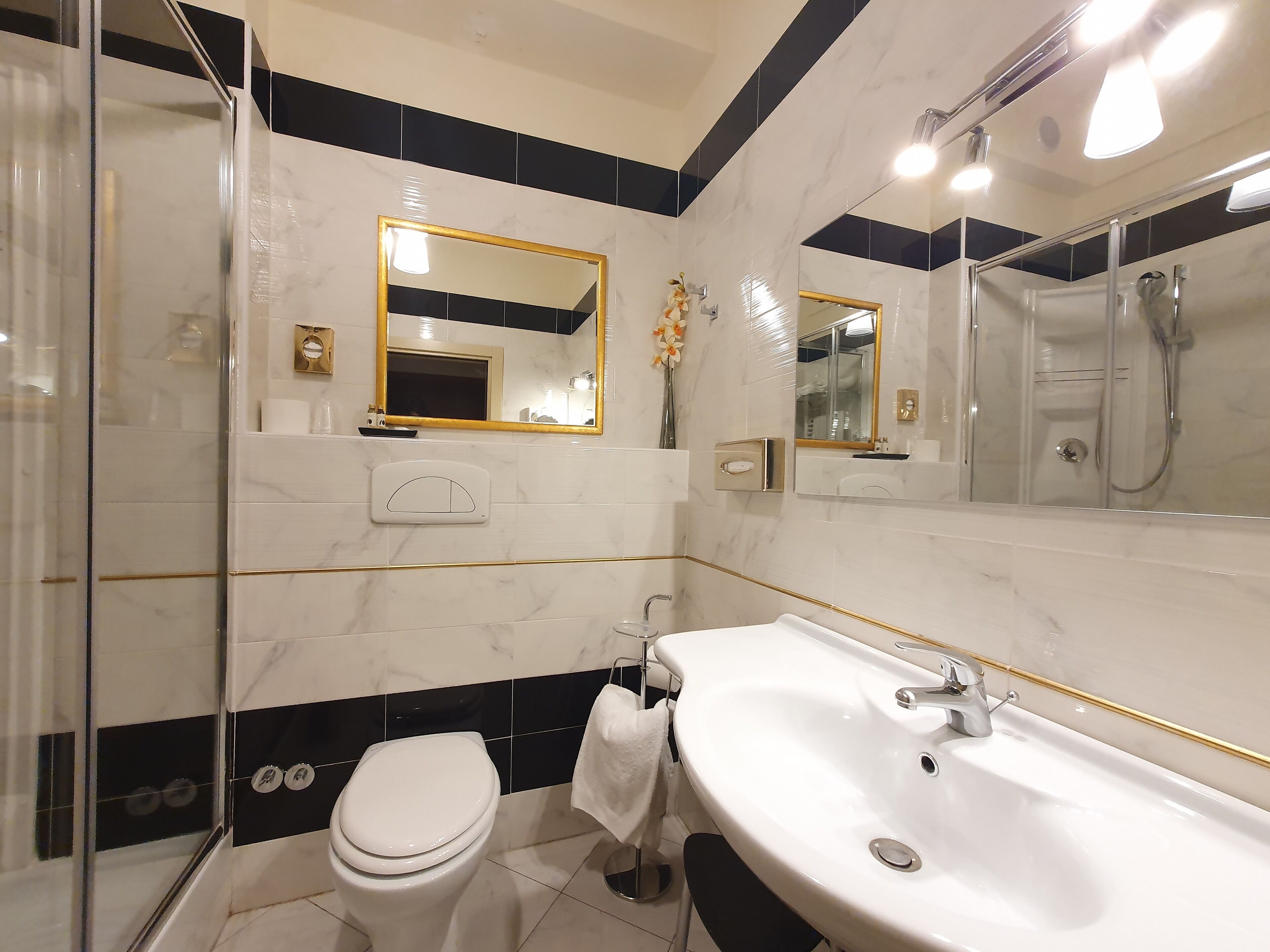 superior twin room | bathroom | shower, designer toiletries, hair dryer, bidet