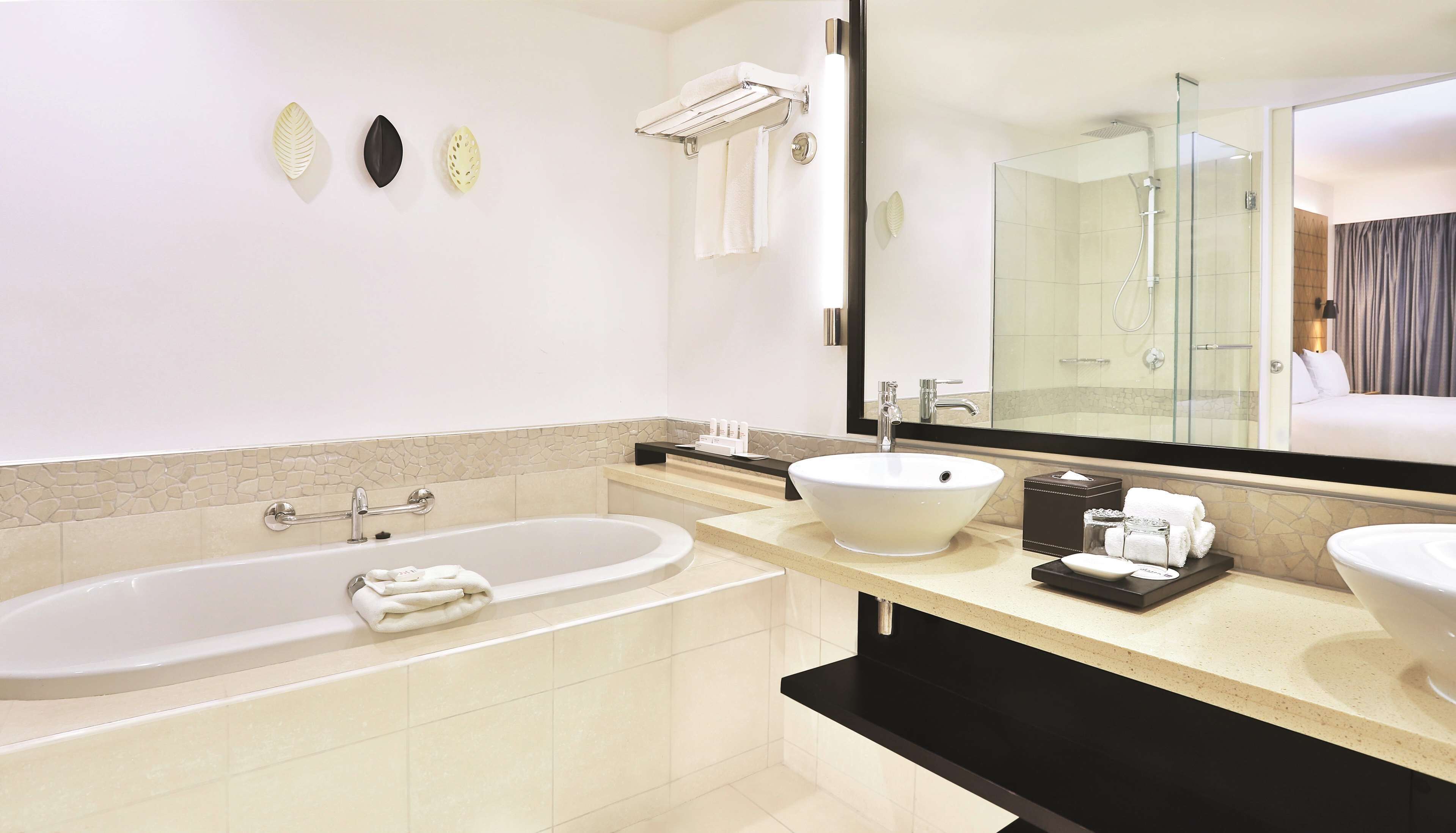 free toiletries, hair dryer, slippers, towels