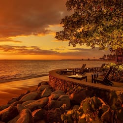 Private beach, beach umbrellas, beach towels, beach massages