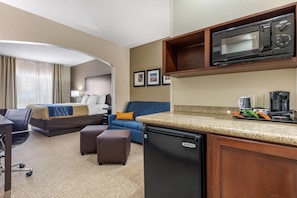 Individually furnished, desk, laptop workspace, blackout drapes