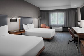 Room, 2 Queen Beds (Mobility/Hearing Access, Roll-In Shwr) | Premium bedding, desk, laptop workspace, blackout drapes