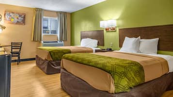 Desk, blackout curtains, free WiFi, bed sheets
