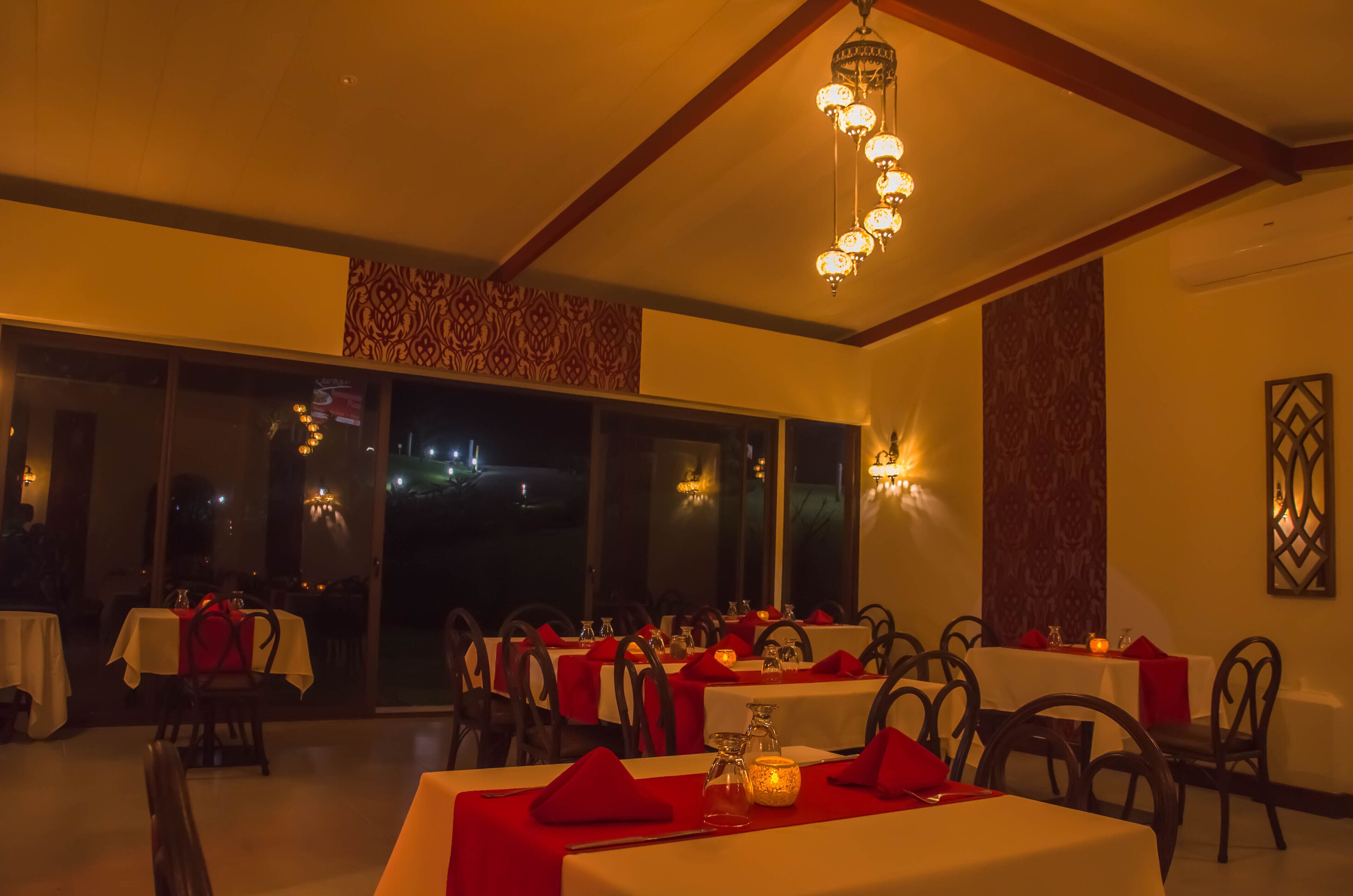 international cuisine, garden views