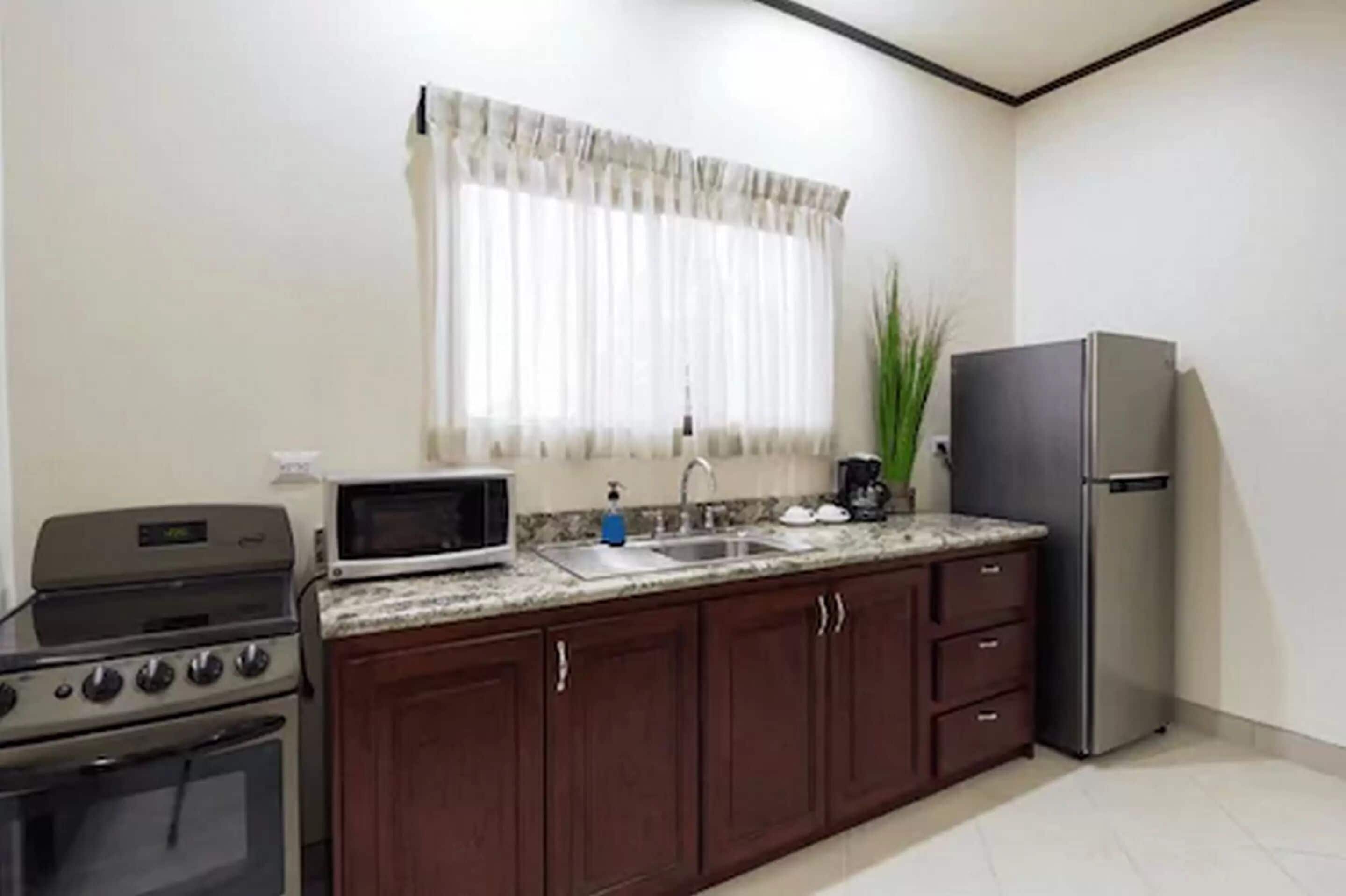 family room, 2 bedrooms, kitchen, mountain view | private kitchen | coffee/tea maker