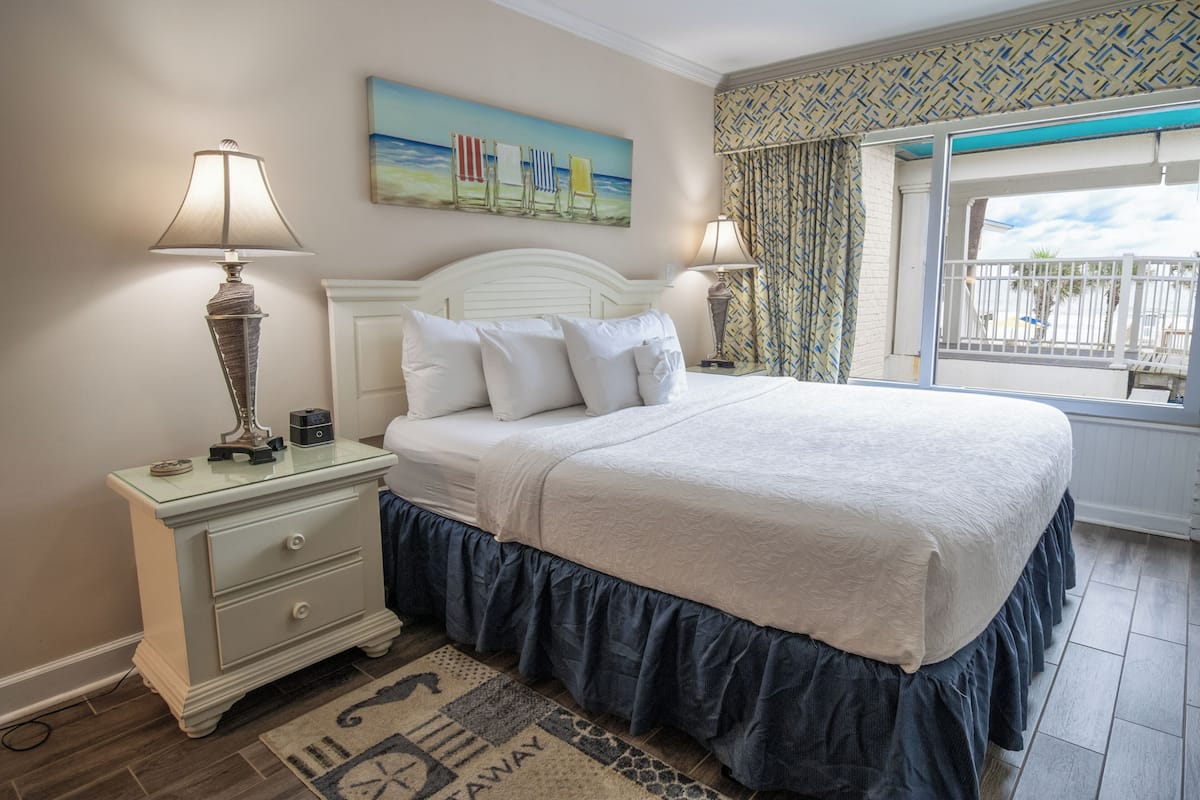 Ocean View King Room | Premium bedding, iron/ironing board, free WiFi, bed sheets