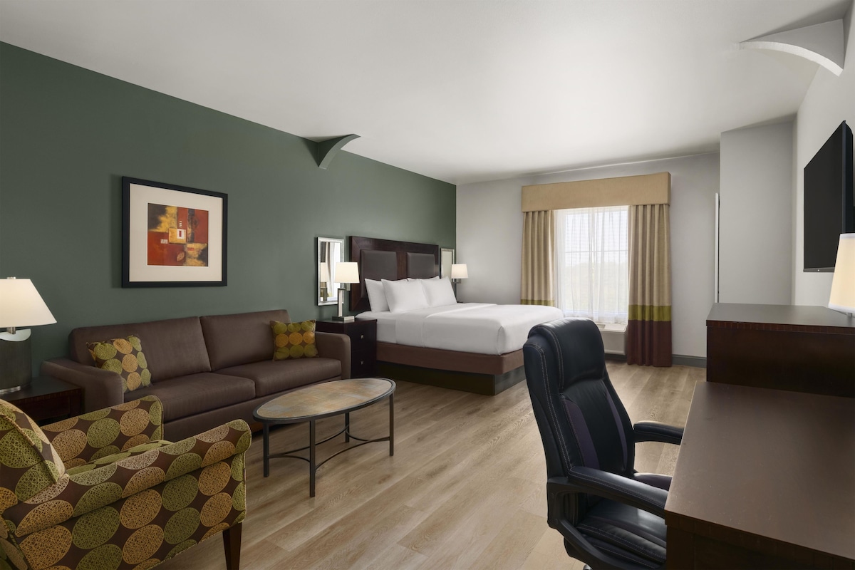 Suite, 1 King Bed, Accessible, Bathtub (with Sofabed) | Pillowtop beds, in-room safe, desk, laptop workspace
