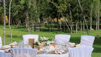 Outdoor banquet area