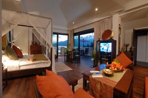 Quarto, vista para o mar (Penthouse) | 1 quarto, roupas de cama premium, frigobar, cofres nos quartos