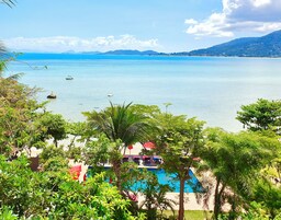 家庭四人房, 海景 | 1 多间卧室、高档床上用品、迷你吧、客房内保险箱