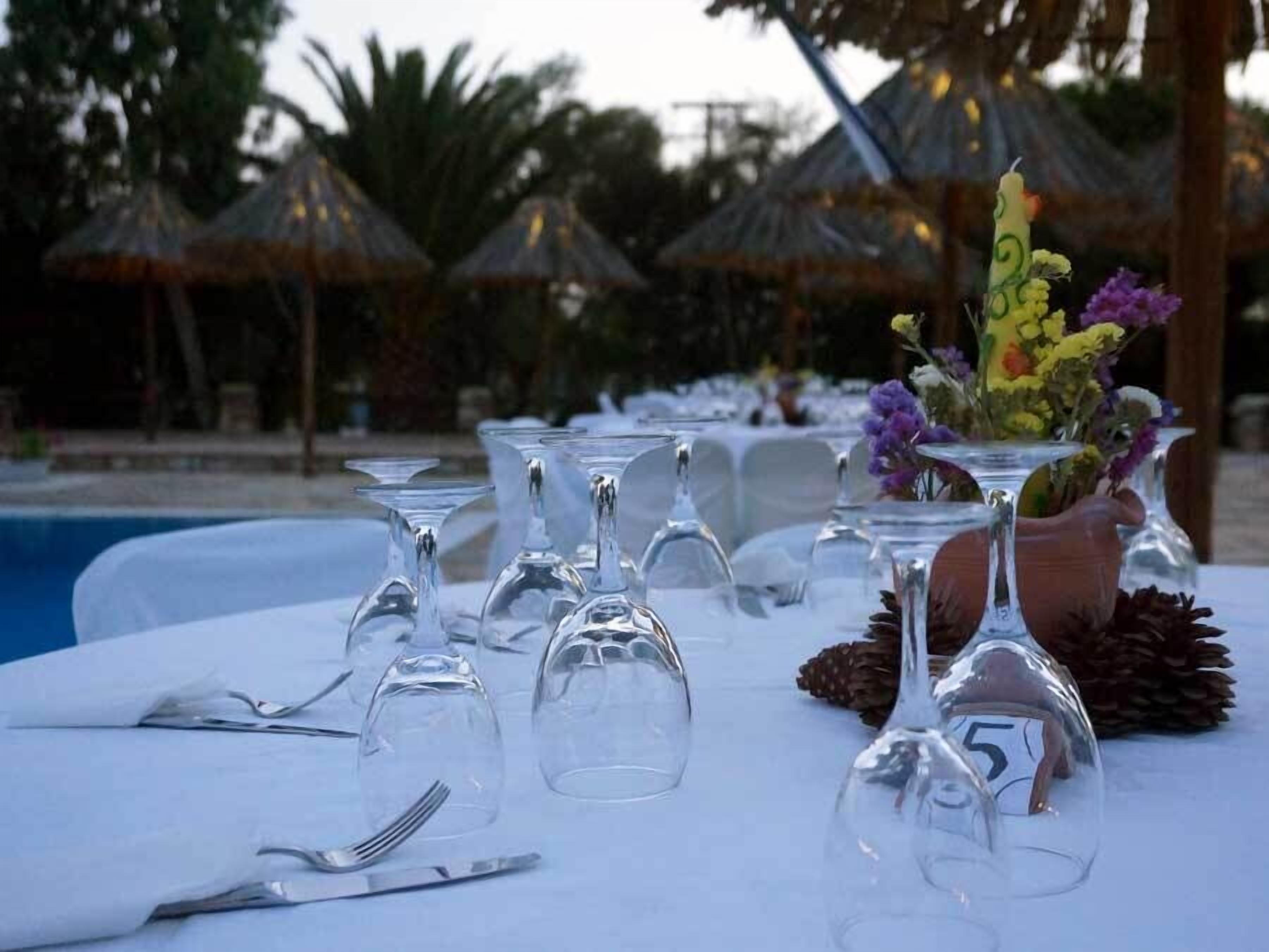 Outdoor banquet area