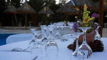Outdoor banquet area