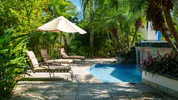 2 indoor pools, outdoor pool, open 7:00 AM to 7:00 PM, pool umbrellas