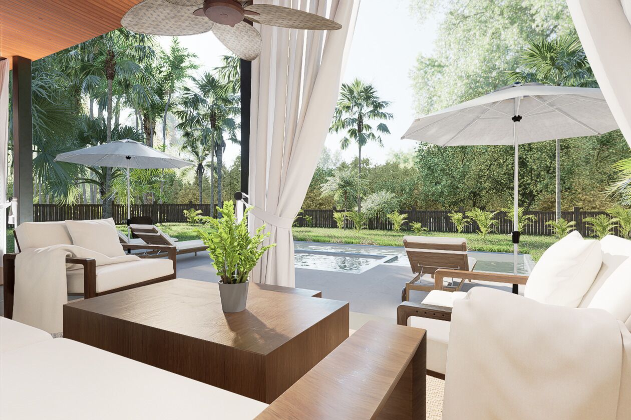 Vista frontal de la propiedad