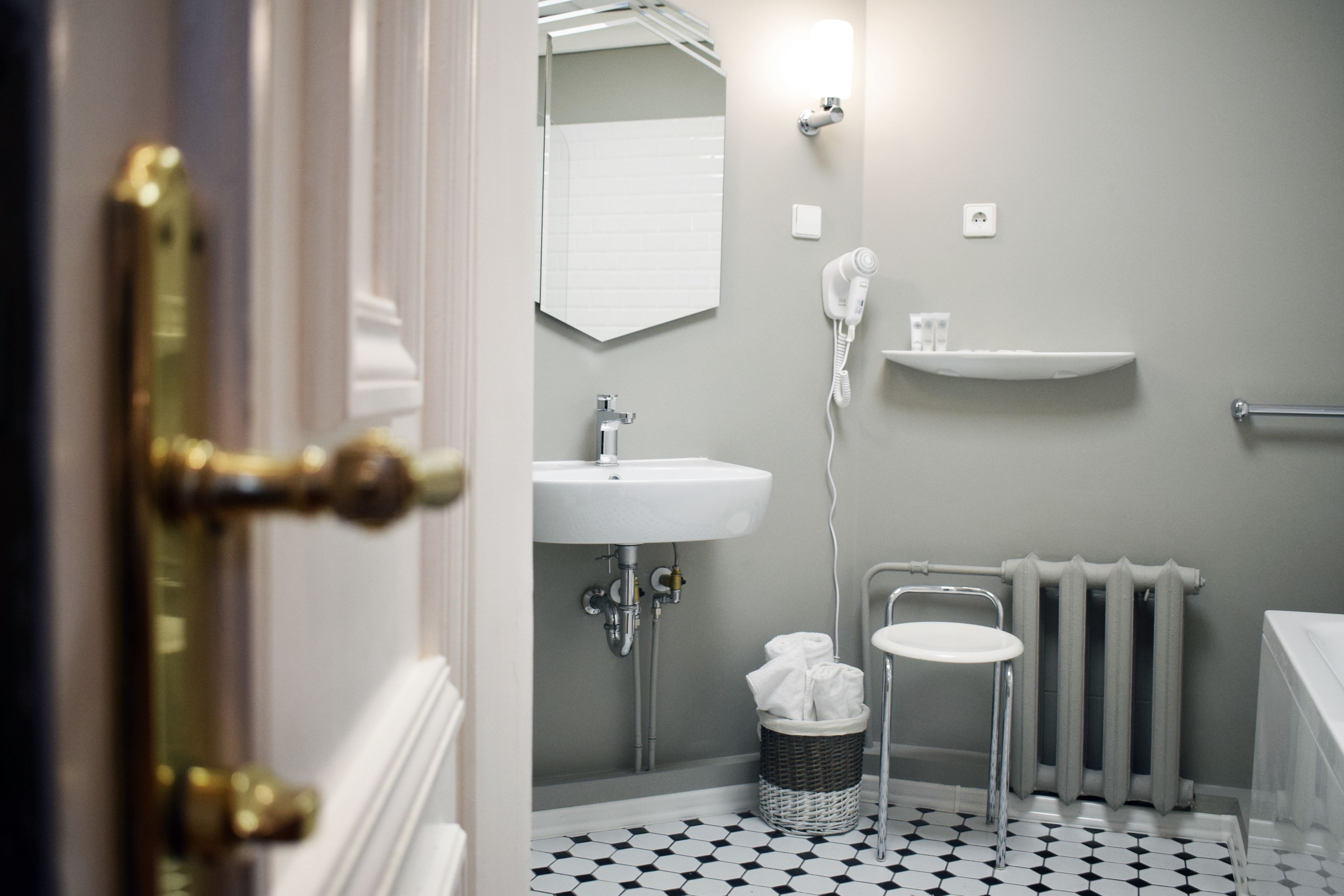 standard double room | bathroom | hair dryer, slippers, towels