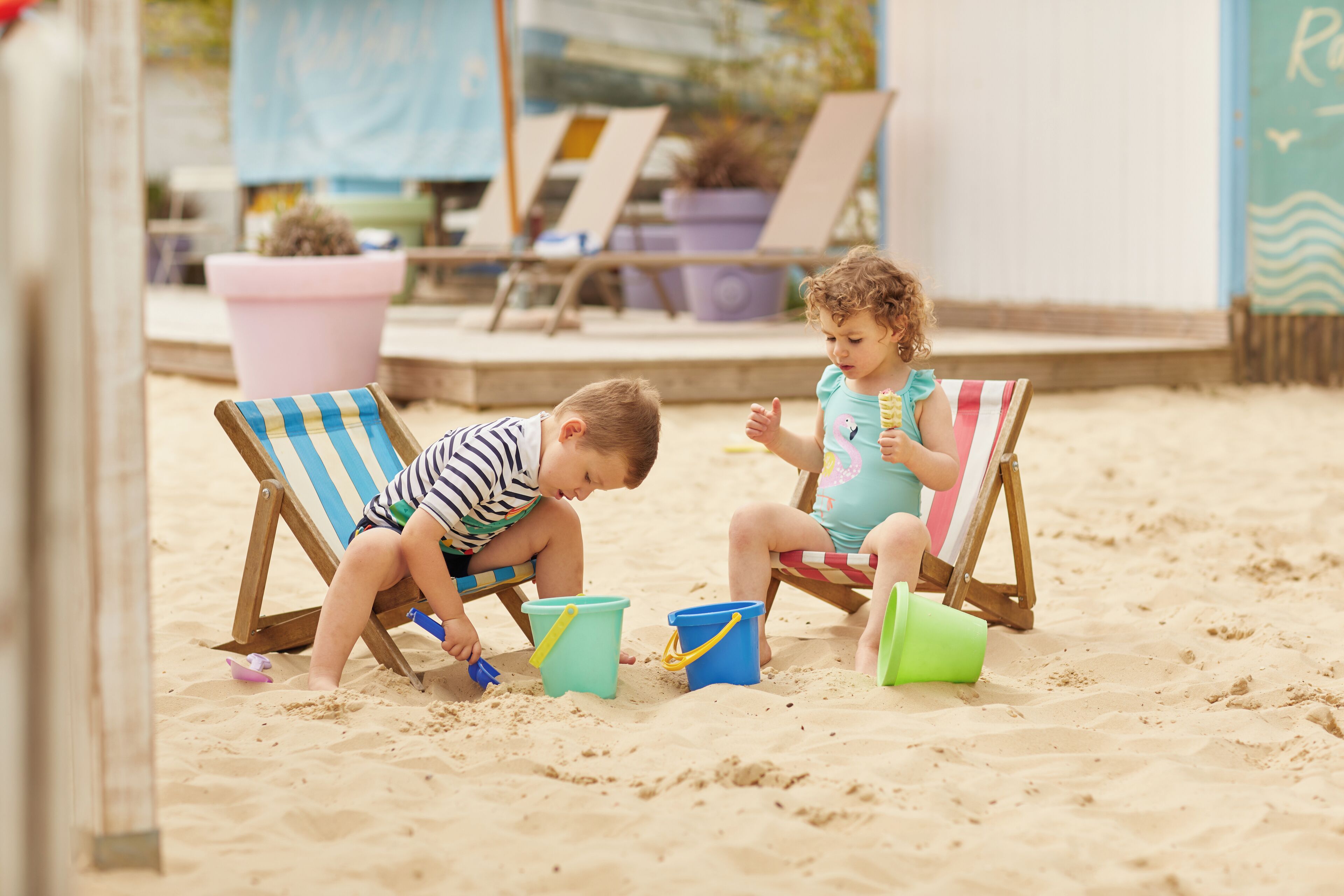 private beach, sun-loungers, beach umbrellas, beach towels