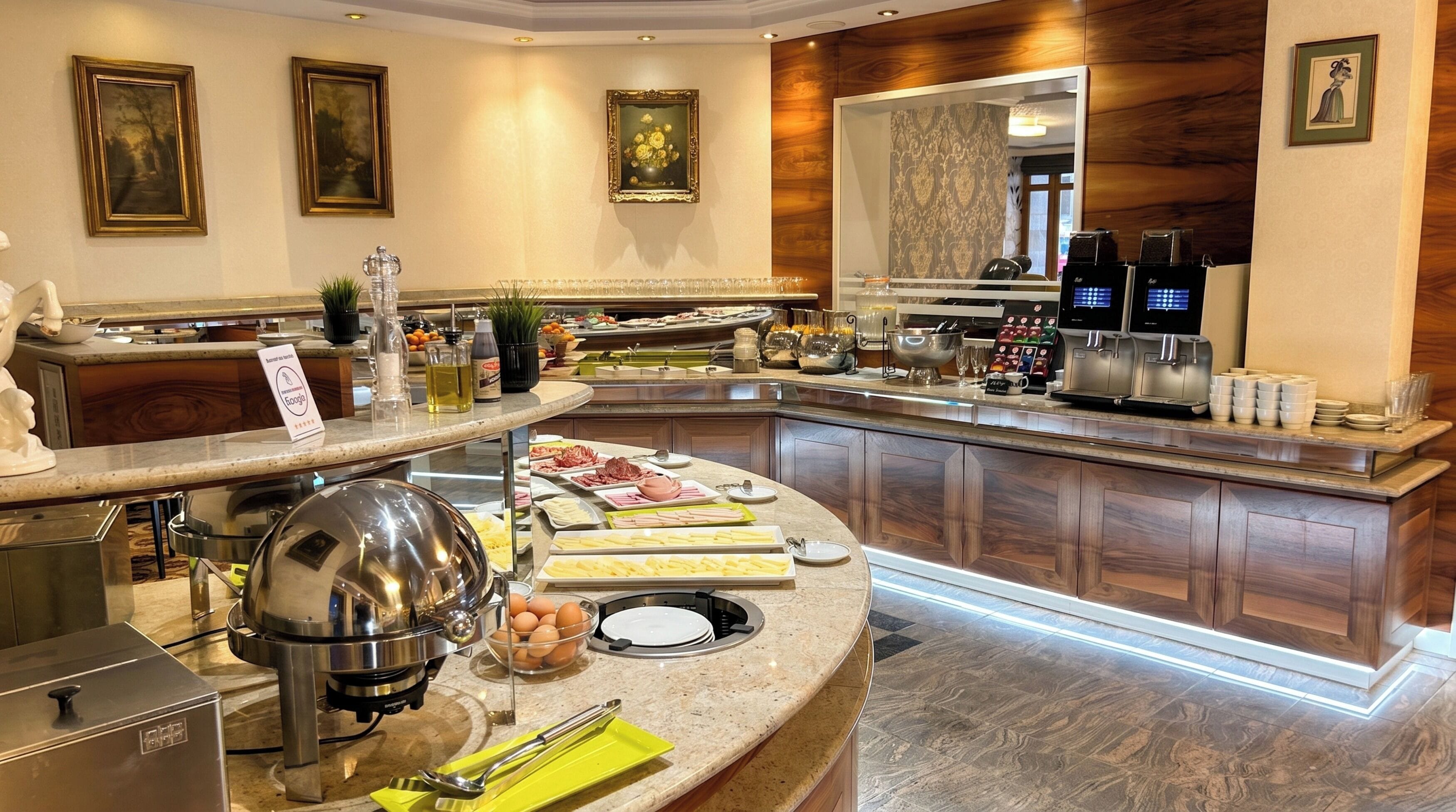 Tägliches Frühstücksbuffet gegen Gebühr