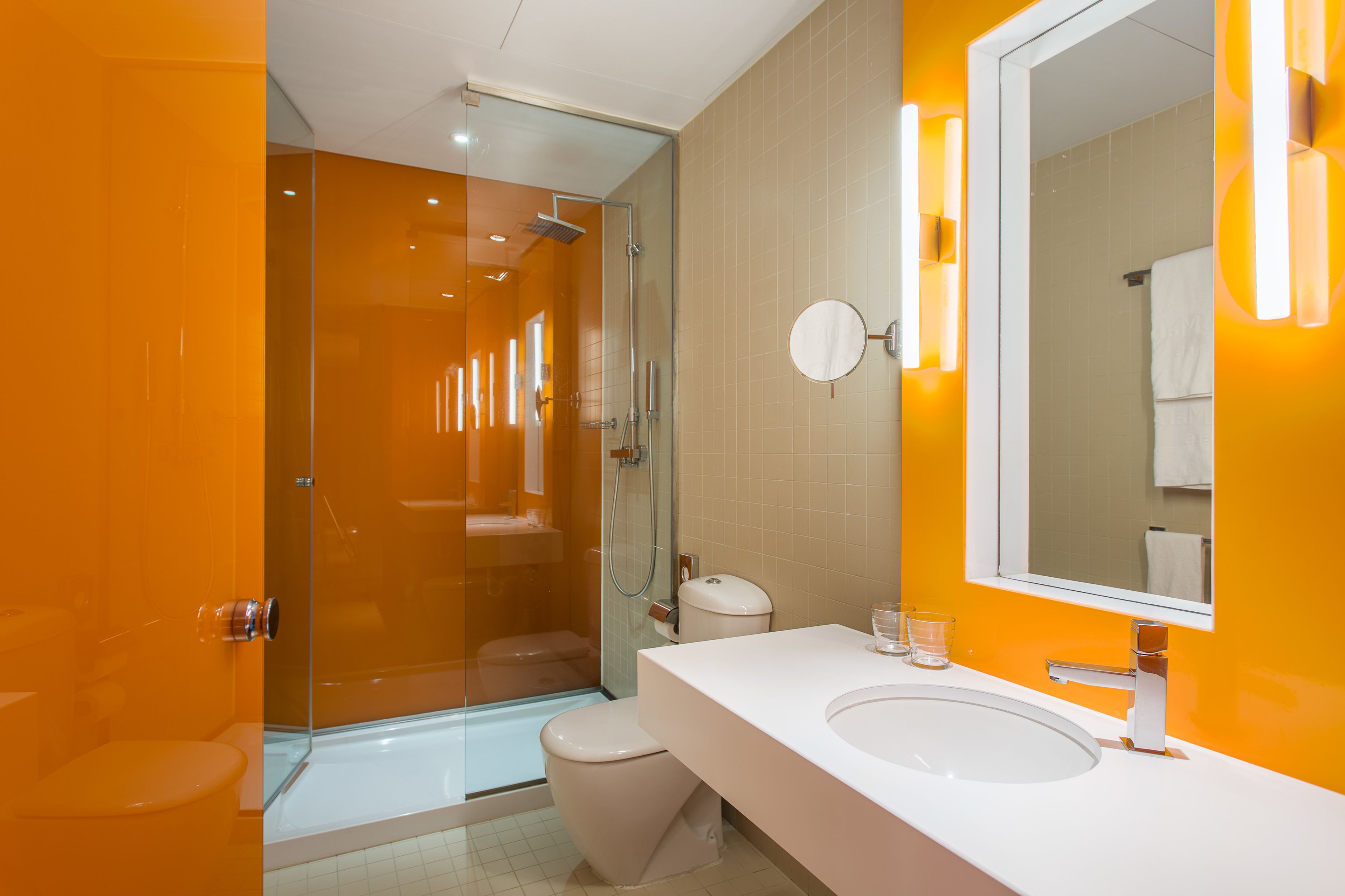 eco-friendly toiletries, hair dryer, towels